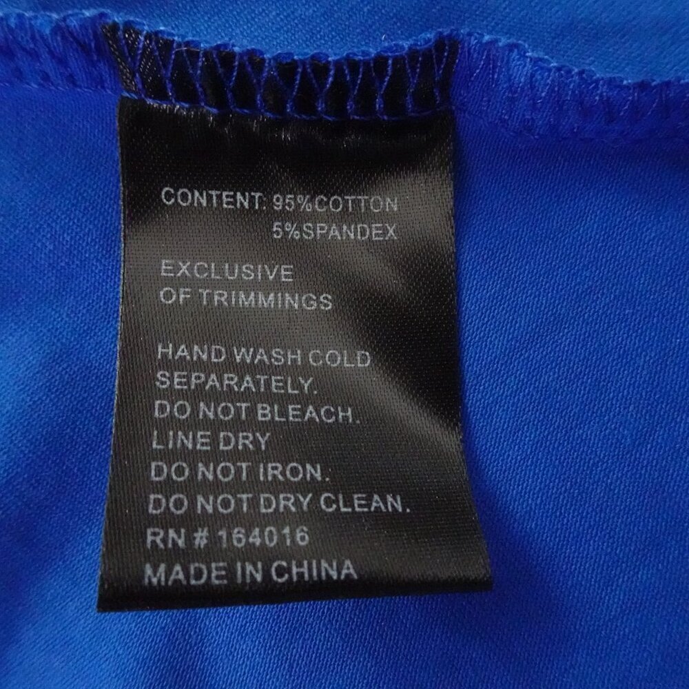 Calessa Embroidered Tunic Top Women's Size S Blue Loose Fit V-Neck - Picture 8 of 8